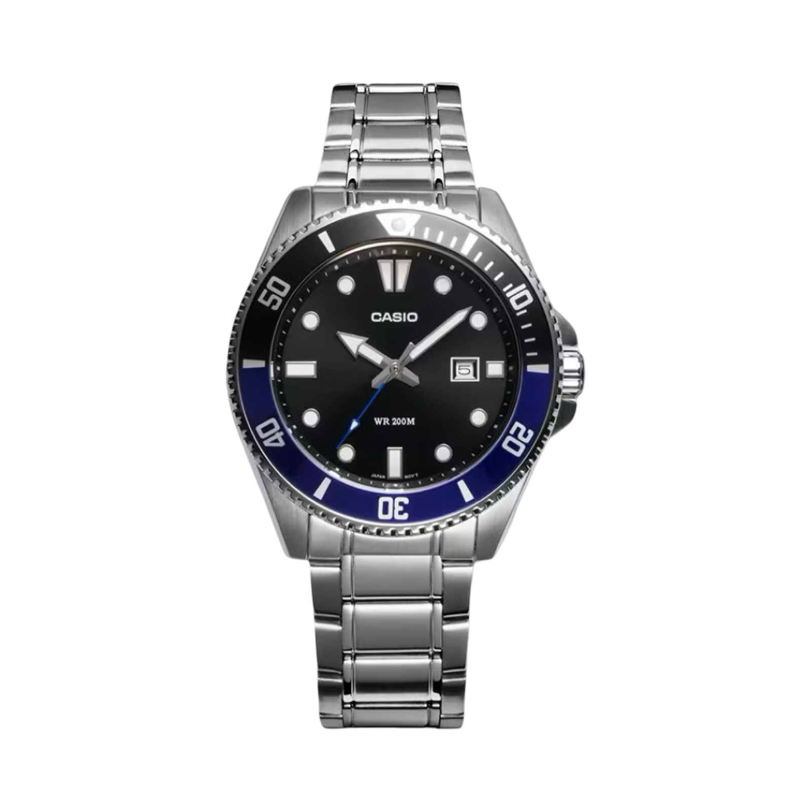 Casio Duro Dive Resin Analogue Black Blue Dial Watch 50M