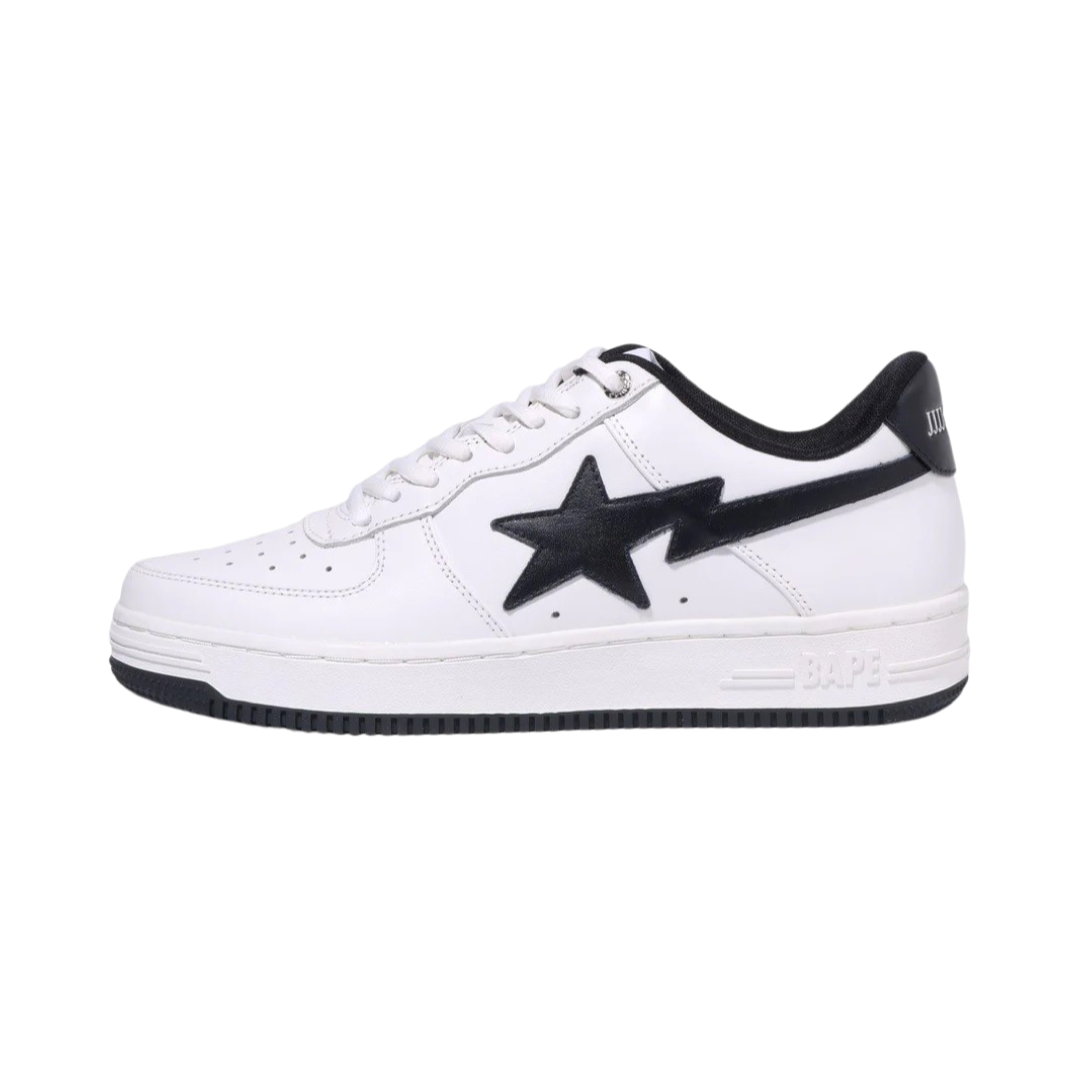 A Bathing Ape x JJJJound Bapesta Low Leather White Navy