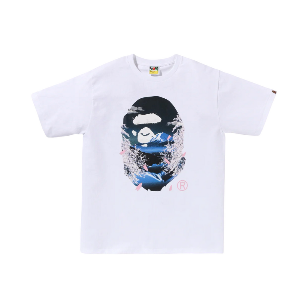 A Bathing Ape Head Sakura Fuji Photo Tee White