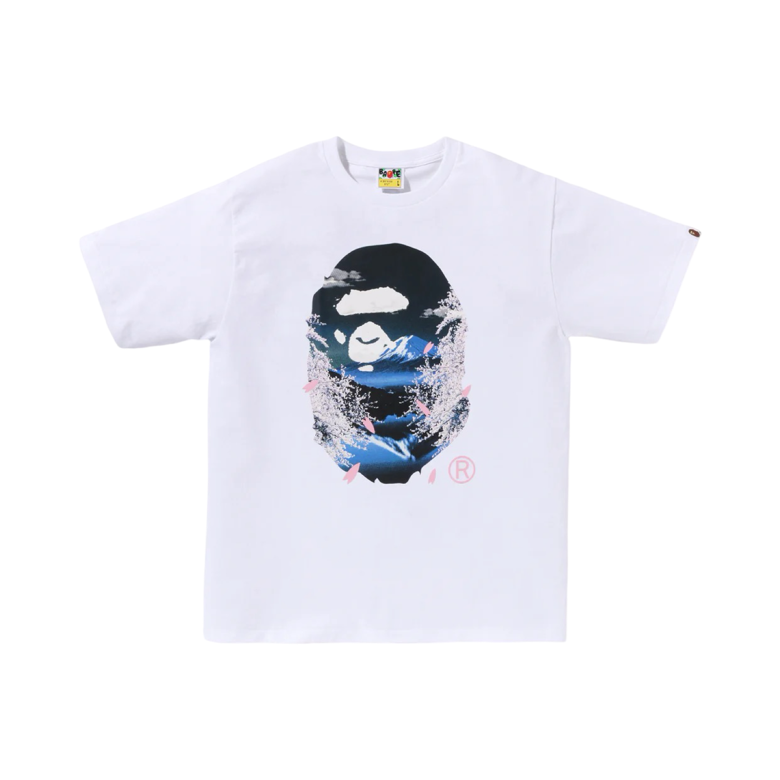 A Bathing Ape Head Sakura Fuji Photo Tee White