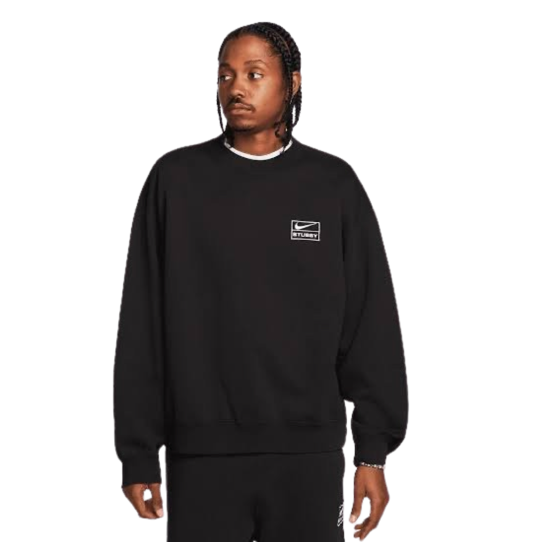 Stussy x Nike Wash Crew Sweatshirt Black Sail