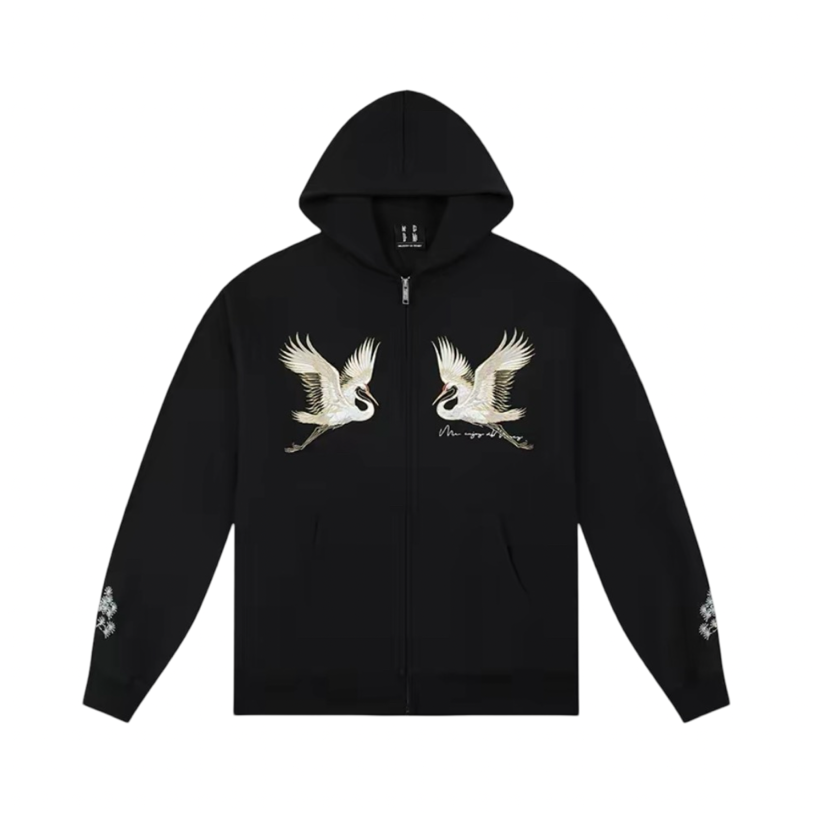 MEDM Crane Hoodie Black White