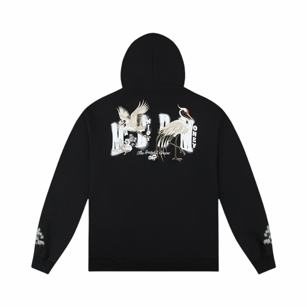MEDM Crane Hoodie Black White