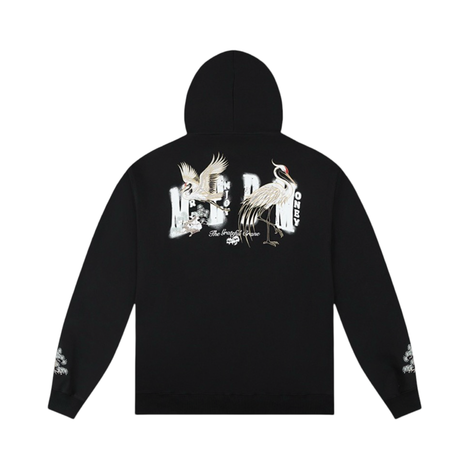 MEDM Crane Hoodie Black White