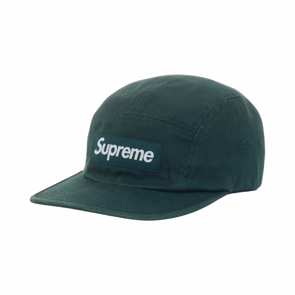 Supreme FW23 Washed Chino Twill Camp Cap Pine Green