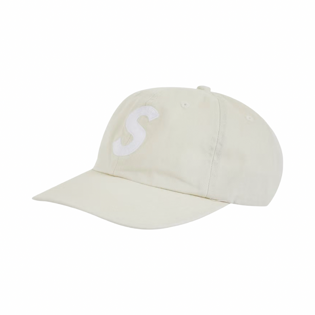 Supreme FW23 Pigment Coated Canvas S Logo 6 Panel Cap Natural