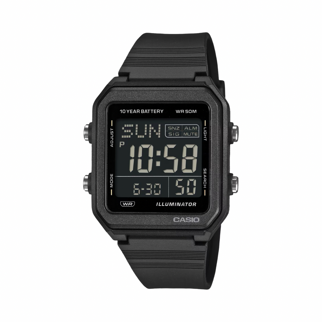 Casio W221H-1B Black Resin Band Digital Watch