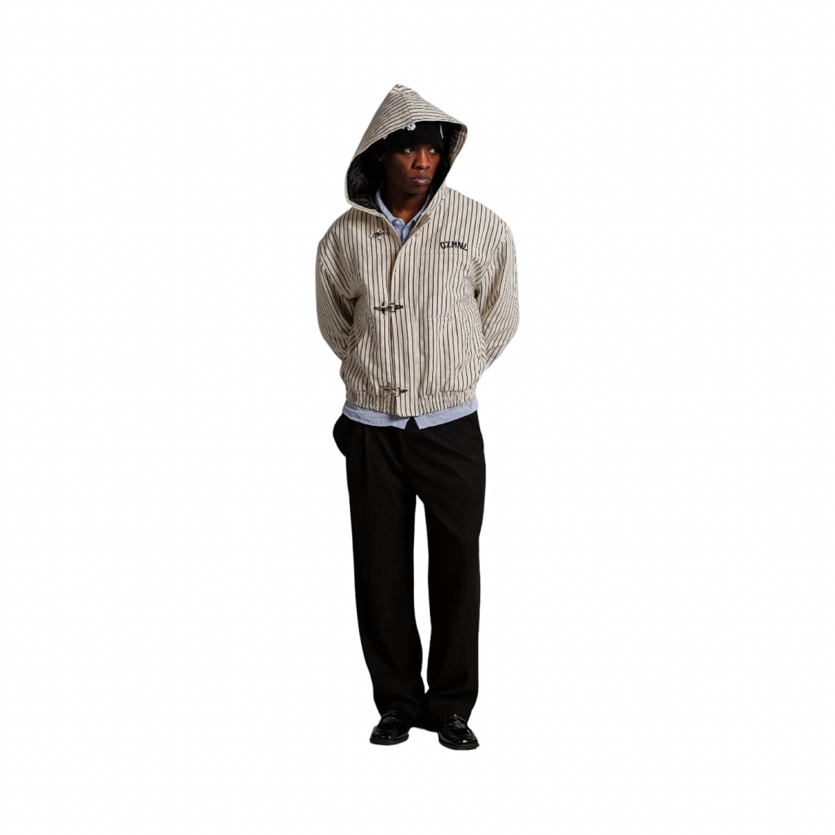 OZMNL Dugouts Pinstripe Clasp Buckle Jacket