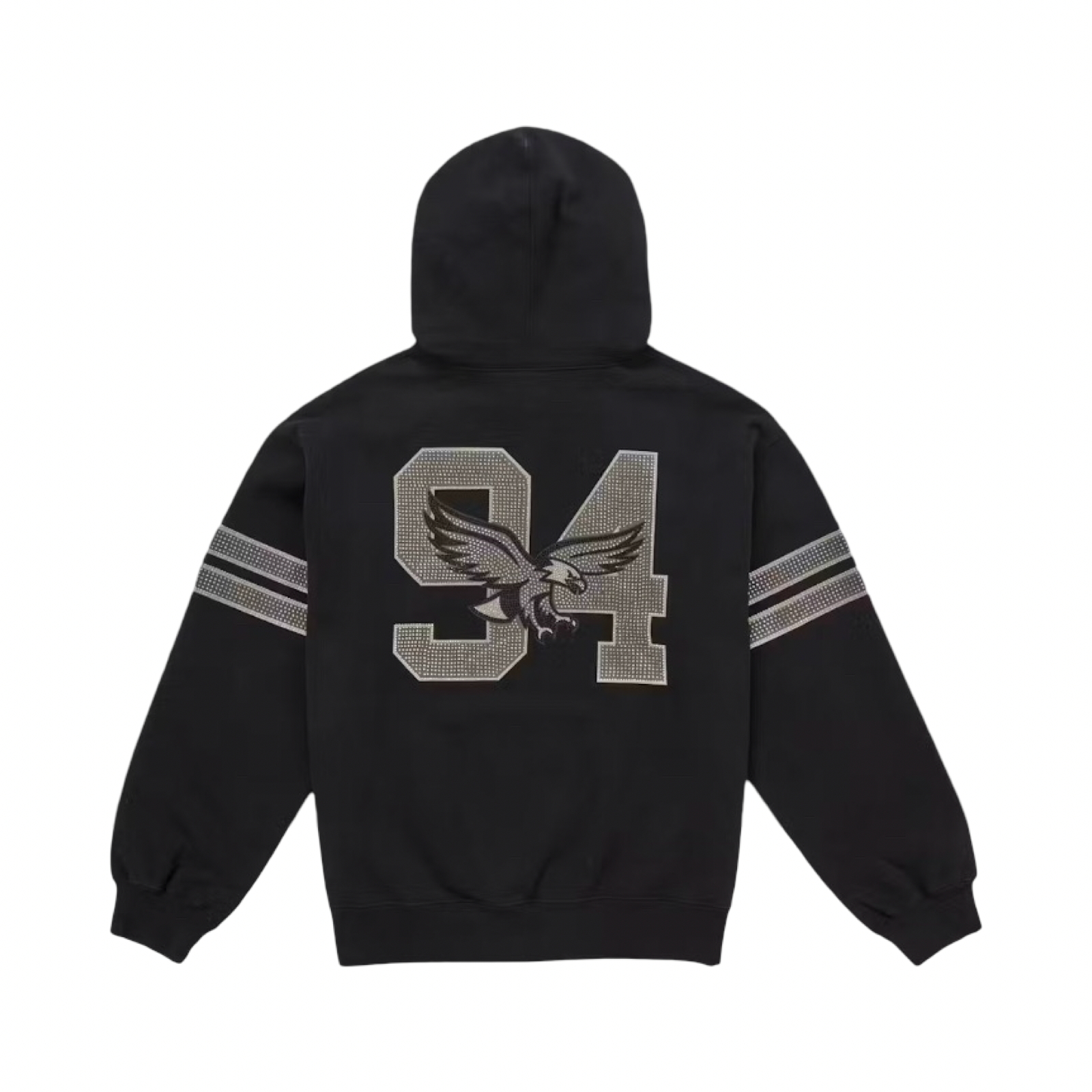 Supreme Rhinestone Eagle Hooded Sweatshirt Black FW26