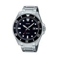 Casio Analogue Diver Analogue Black Black White Dial Watch 200M MDV107D-1A1
