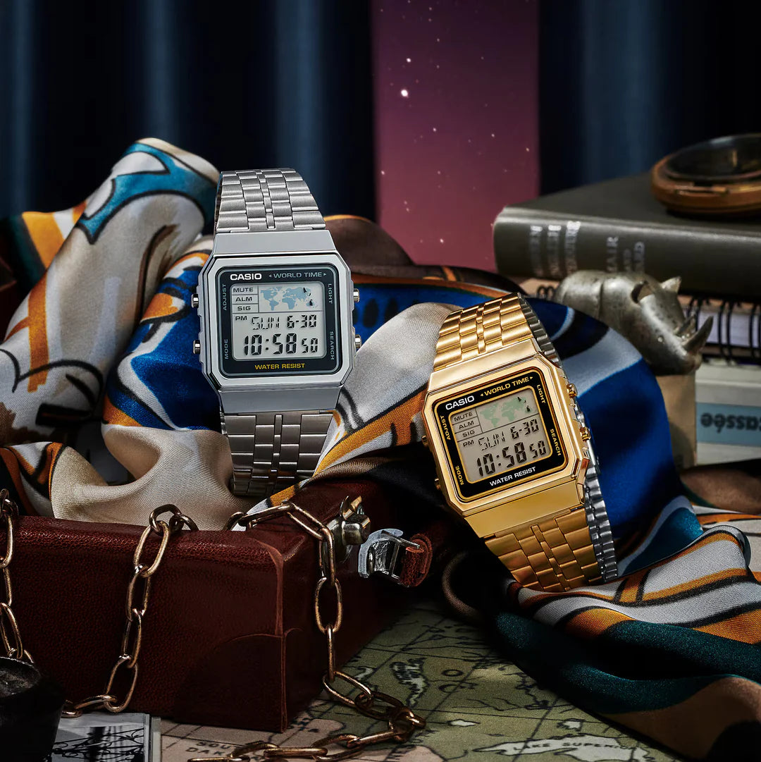 Casio Vintage Digital Square Watch Silver A500WA-1D