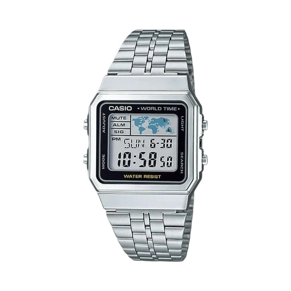 Casio Vintage Digital Square Watch Silver A500WA-1D