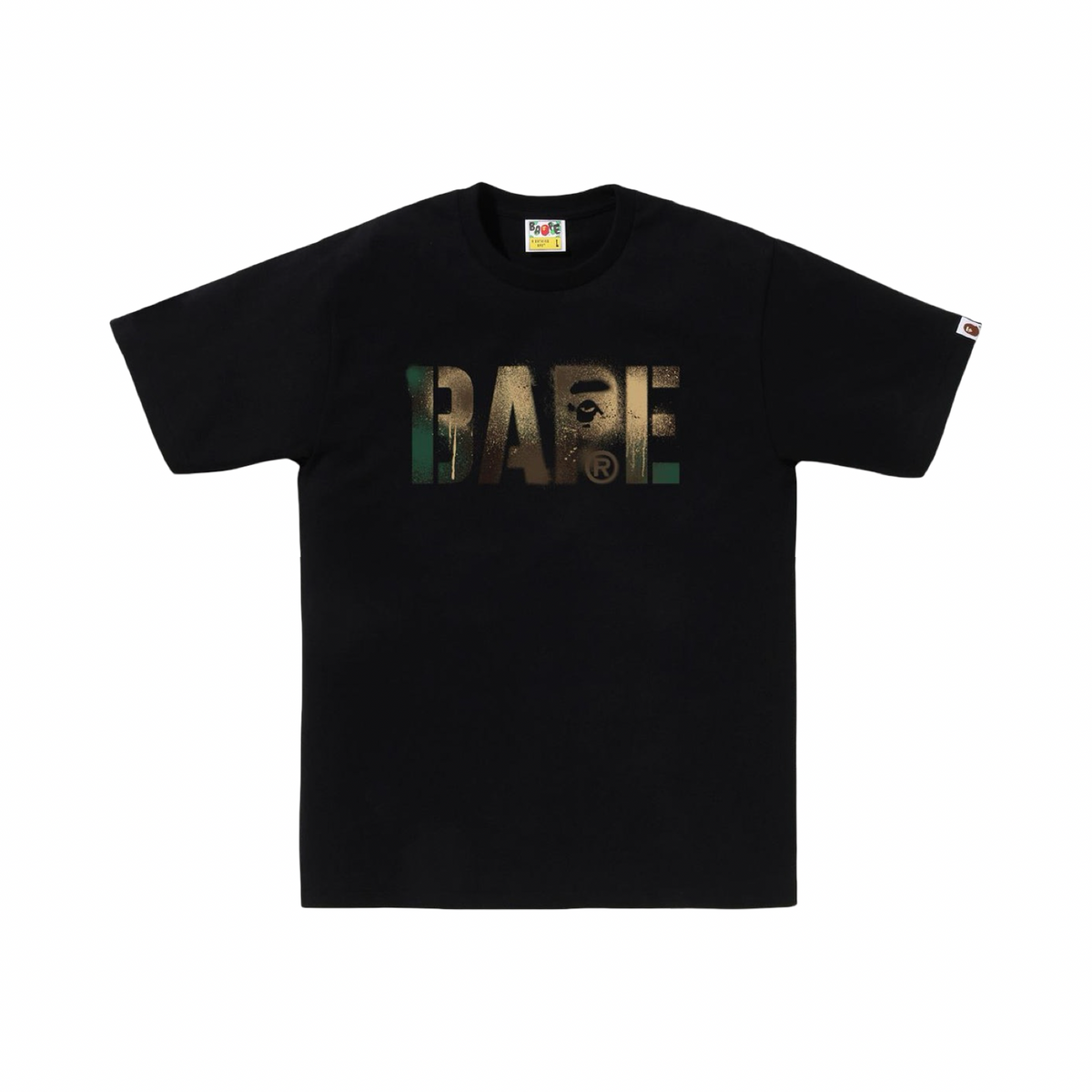 A Bathing Ape Map Camo Stencil Tee Black