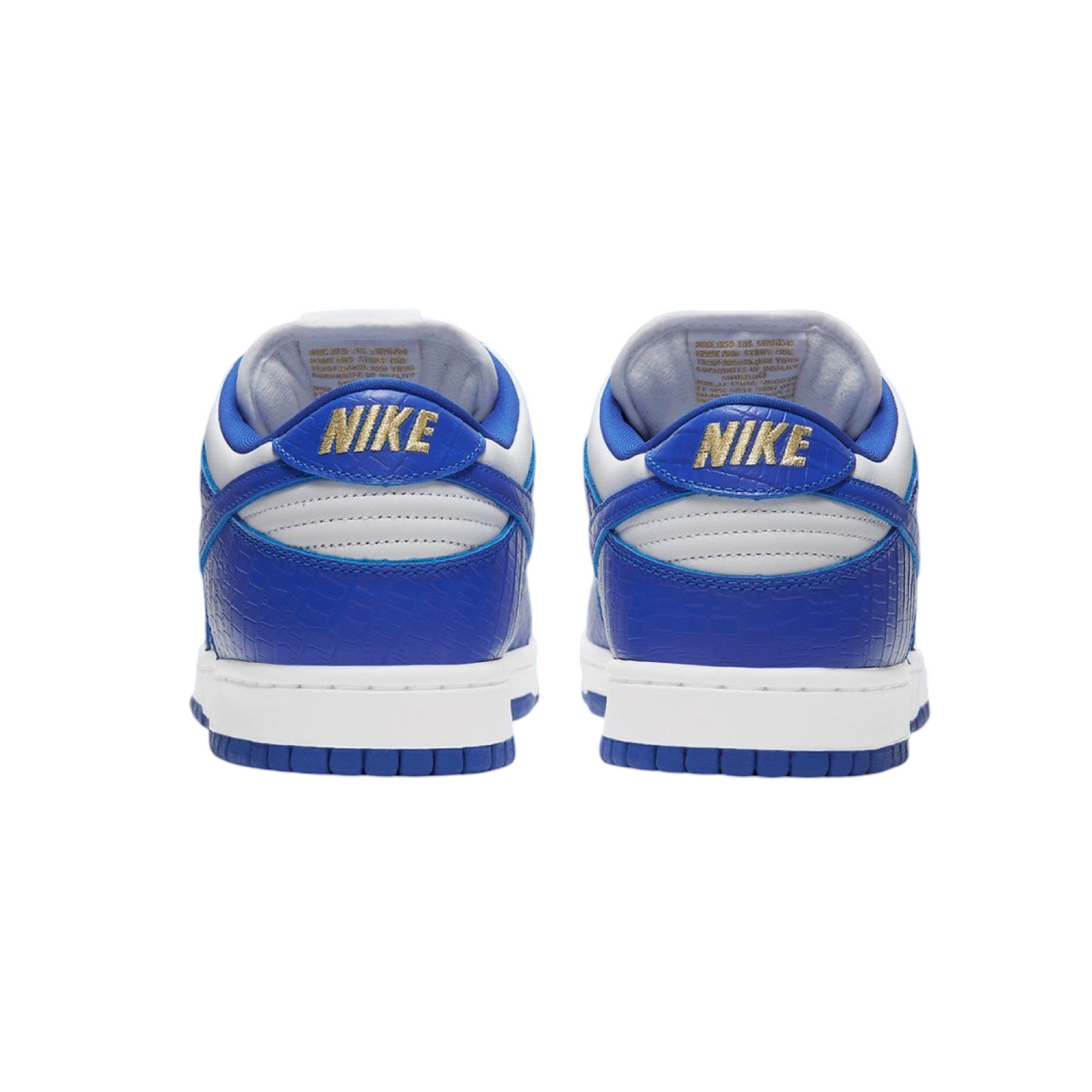 Supreme x SB Dunk Low OG QS White Hyper Blue Metallic Gold