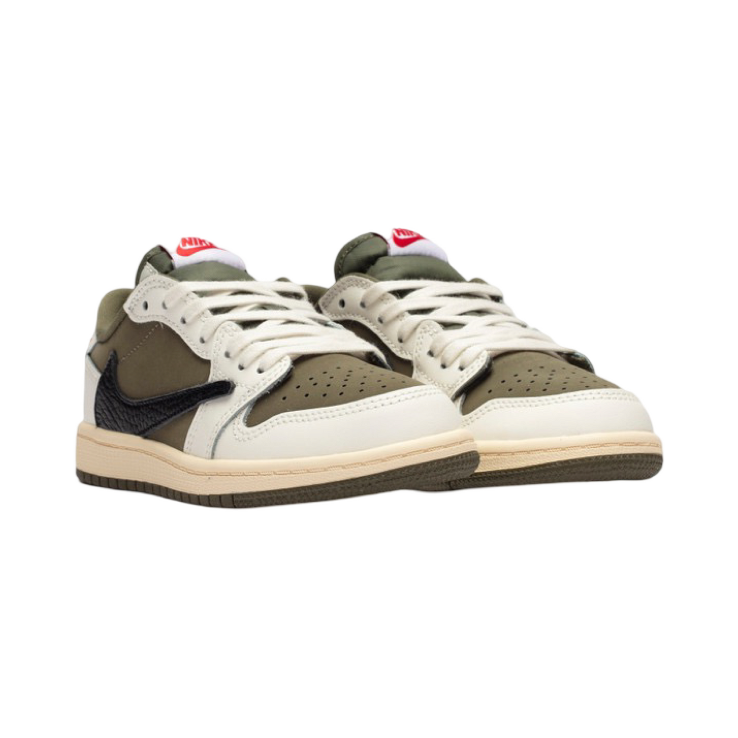 Kids Air Jordan 1 Low OG SP (PS) x Travis Scott Medium Olive Black White