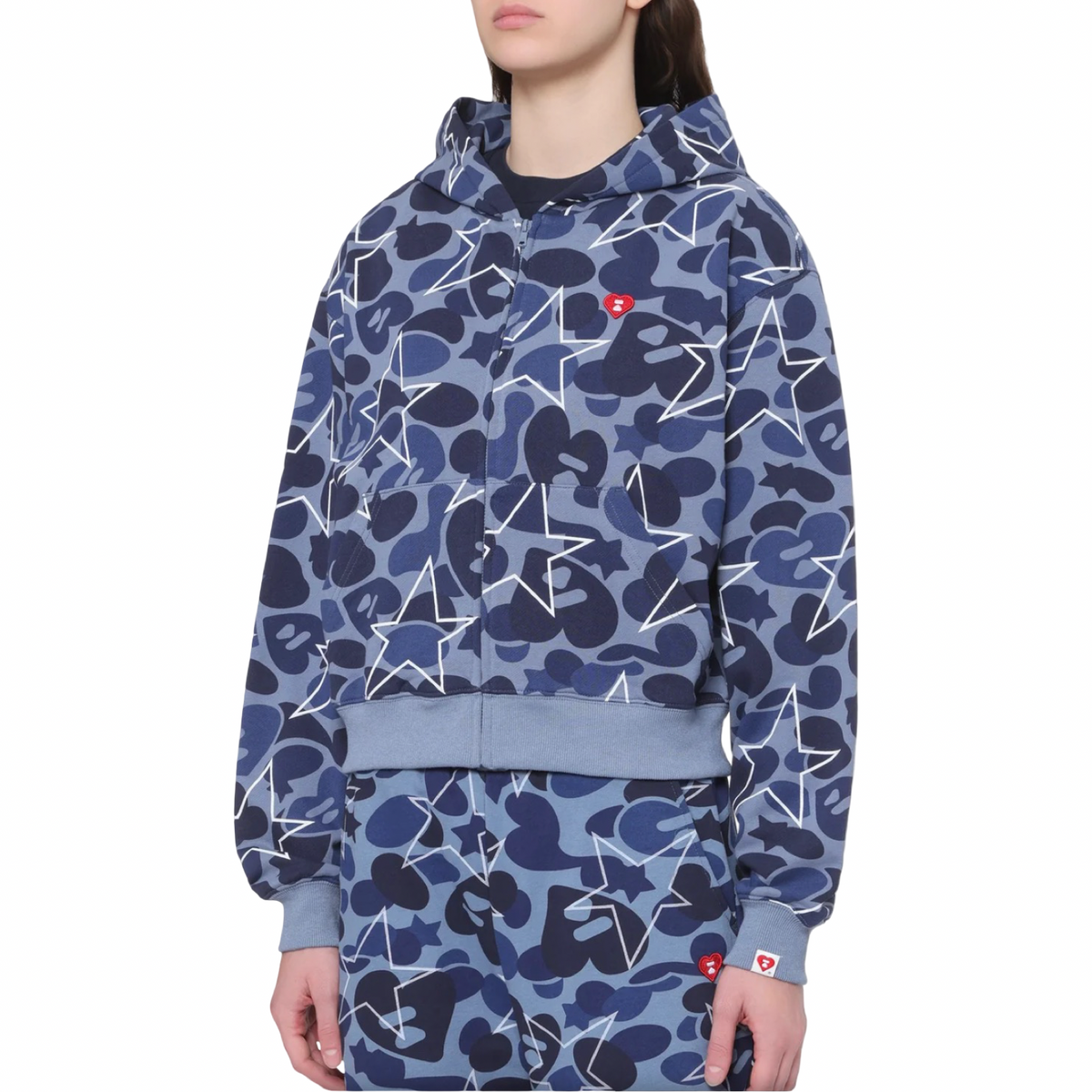 Aape Full Zip Star Blue Camo Hoodie