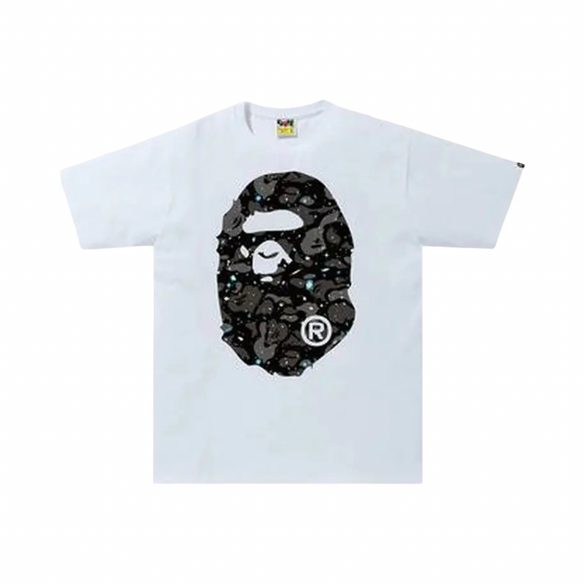 A Bathing Ape Bape Space Camo Big Ape Head White Tee