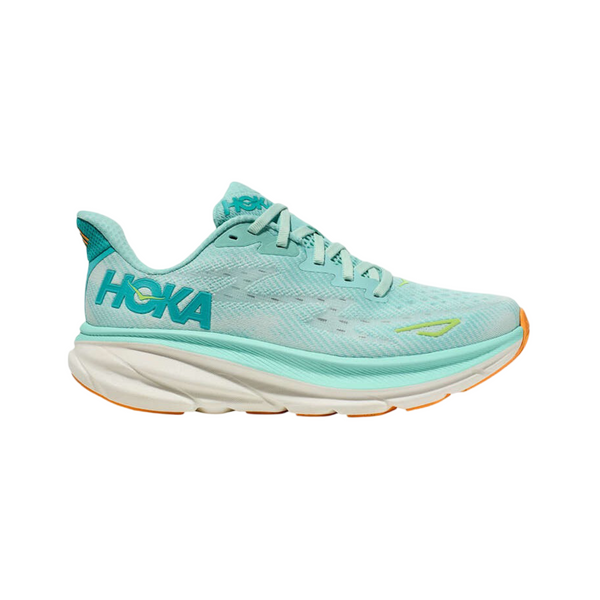 Women's Hoka Clifton 9 D Wide Width Seafoam Aqua Teal Green White