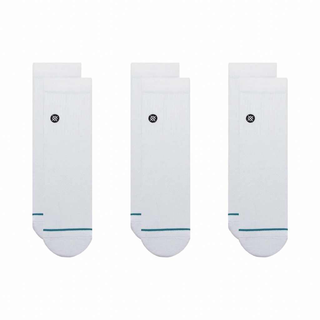 Stance Icon Quarter Socks 3 Pack White White