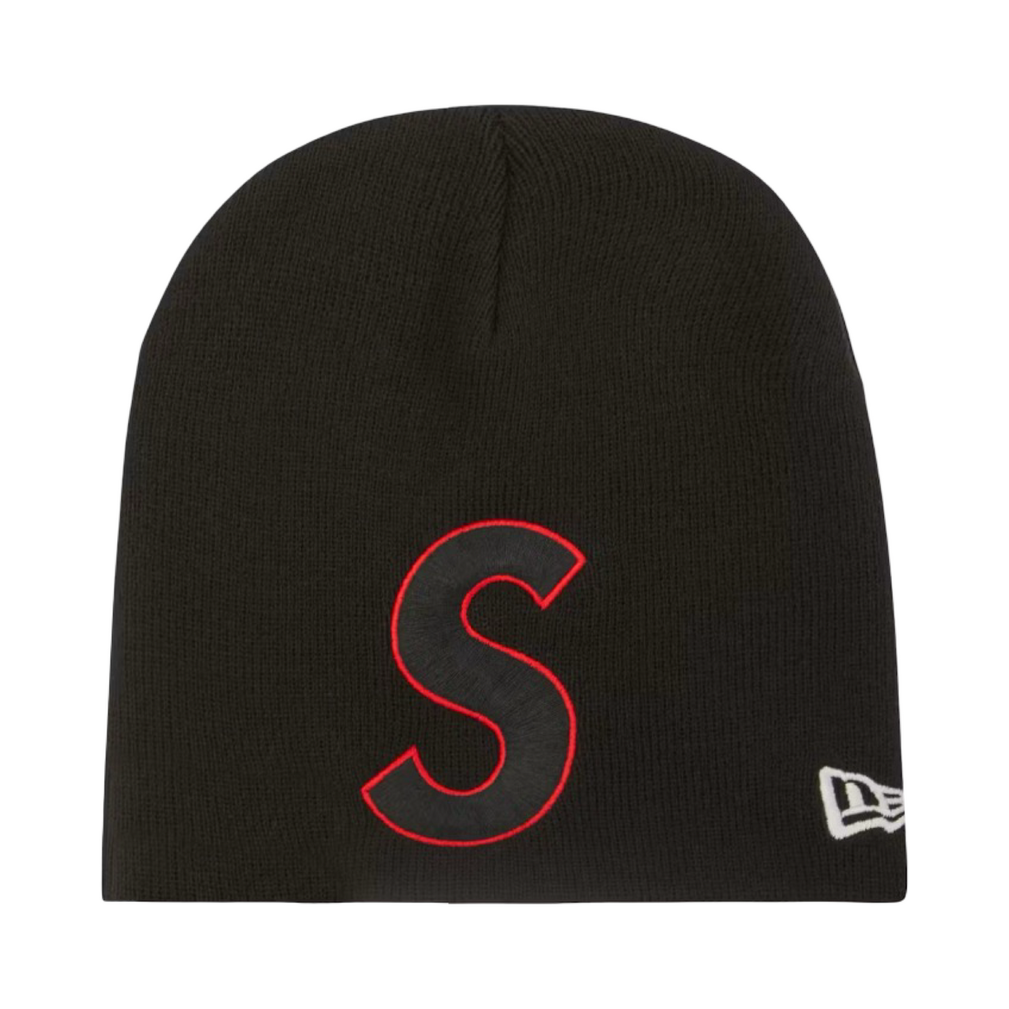 New Era x Supreme S Logo Beanie Black Red SS23
