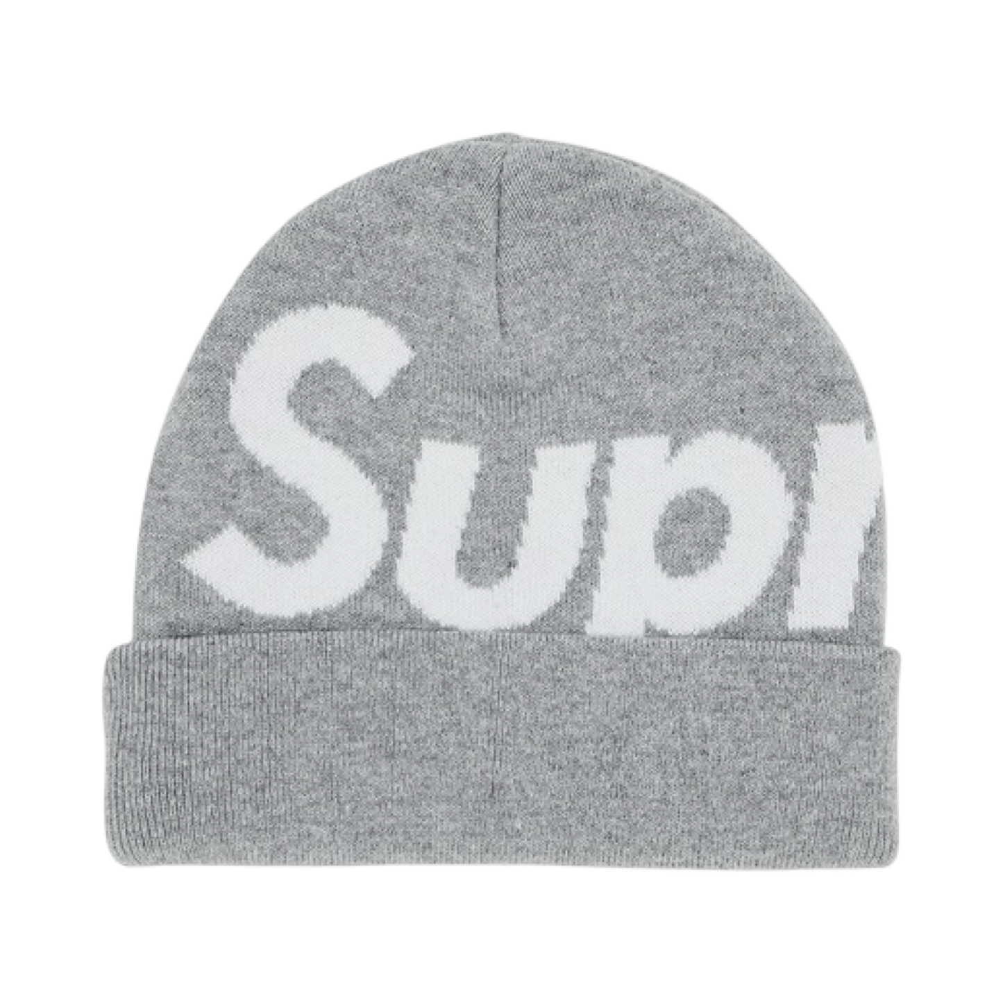 Supreme Big Logo Beanie Grey White