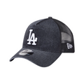 New Era 940 Trucker Washed Denim Snapback Los Angeles Dosgers Black Cap