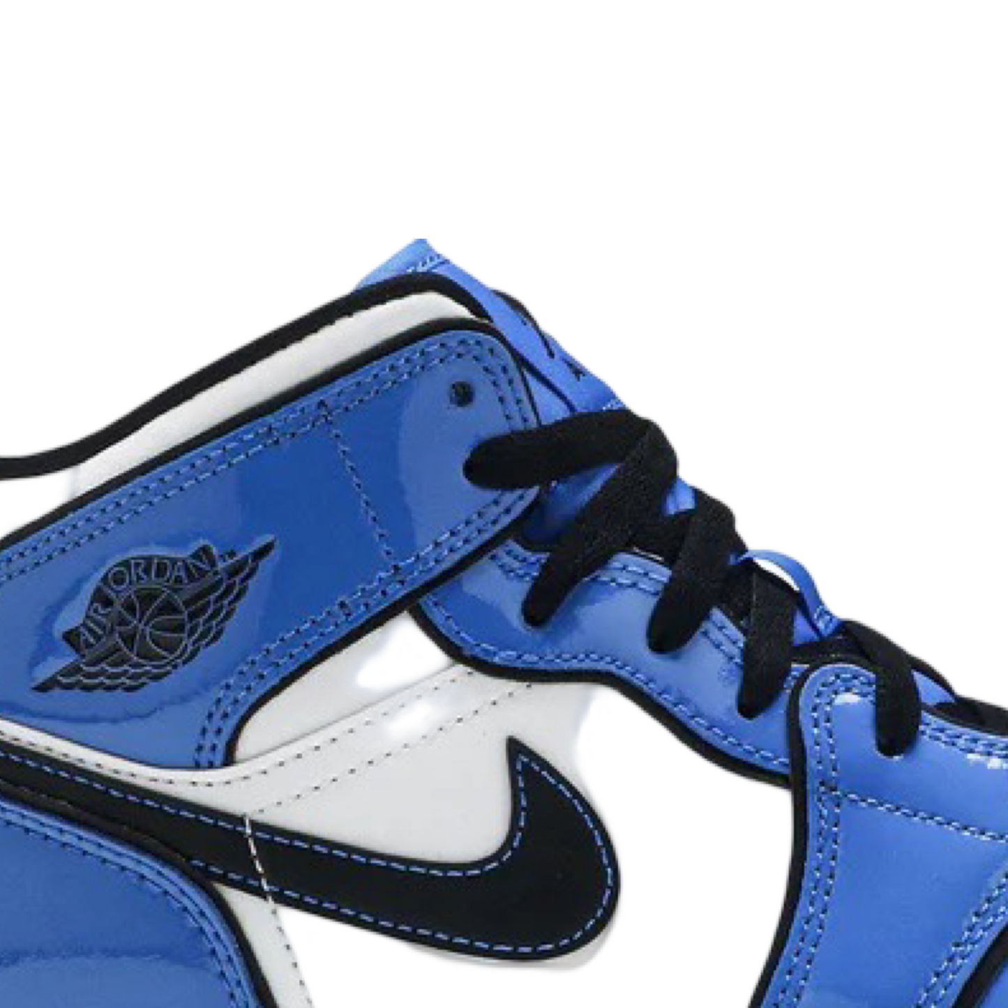 Air Jordan 1 Mid GS Signal Blue White Black