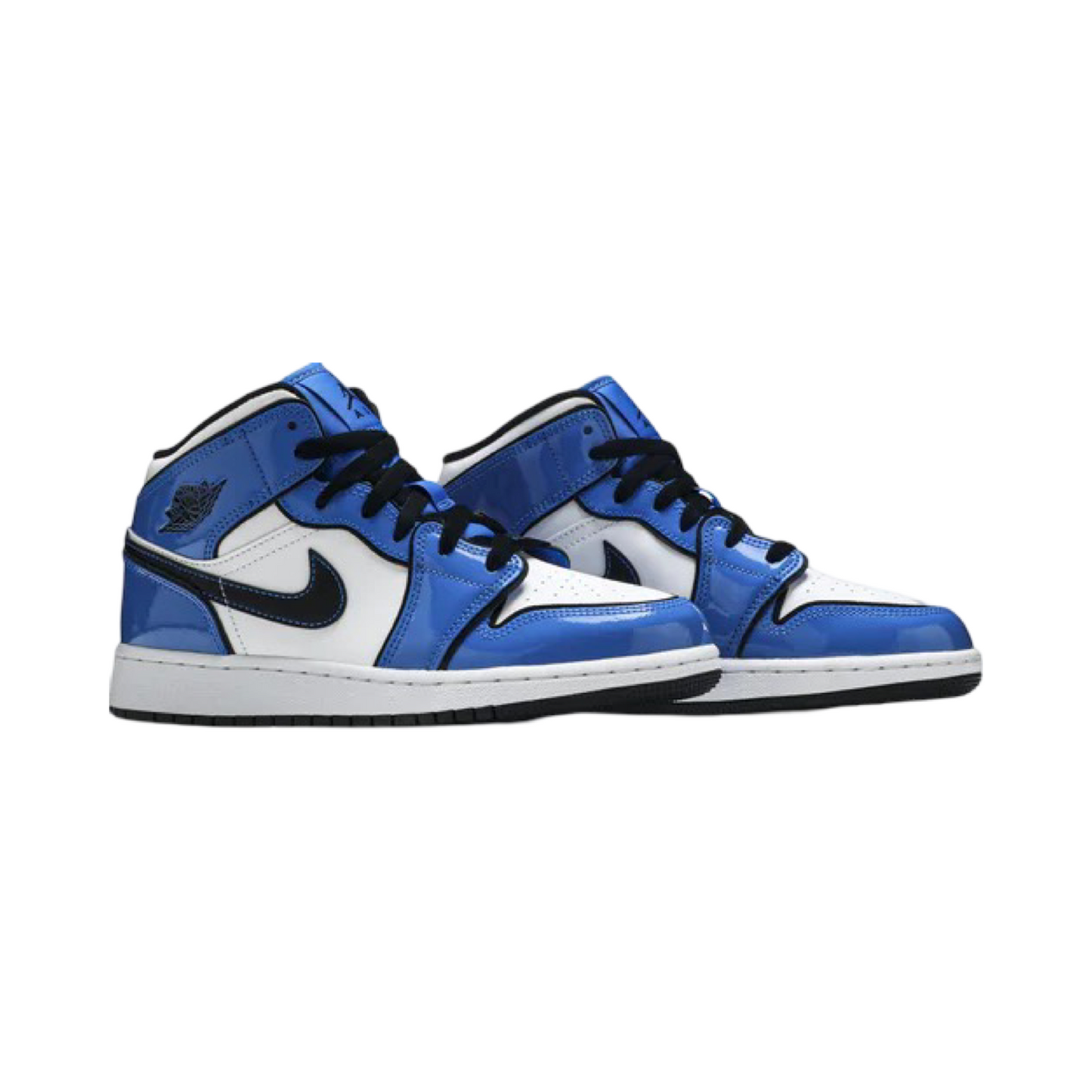 Air Jordan 1 Mid GS Signal Blue White Black