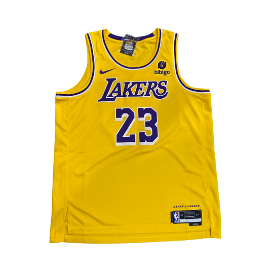 Nike NBA Los Angeles Lakers Icon Edition LeBron James 2022/23 Jersey Amarillo Crypto Arena Exclusive