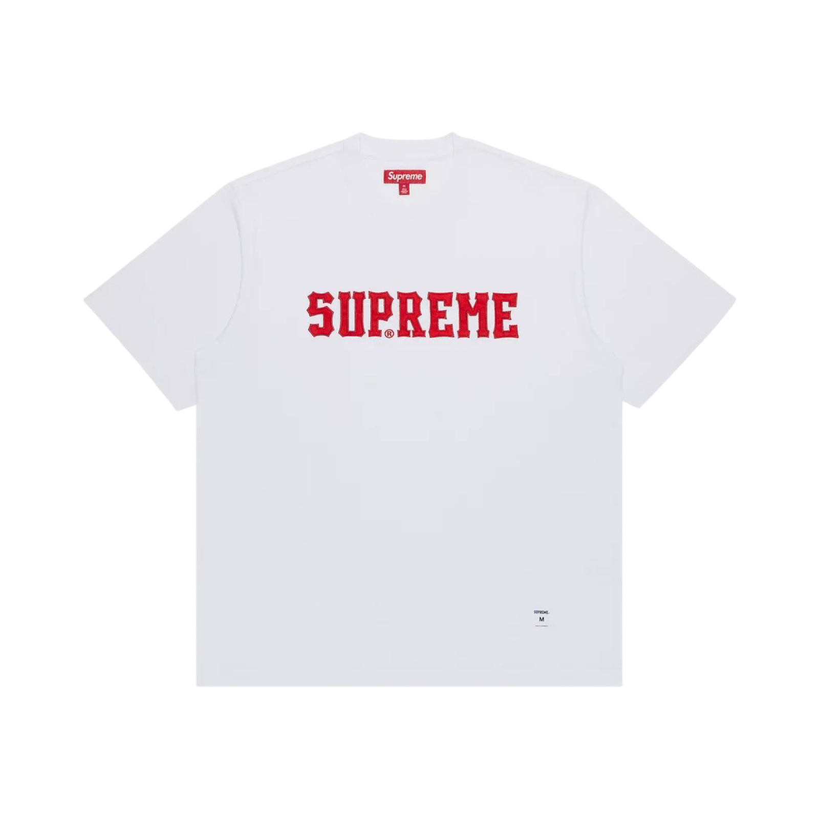Supreme Twill Applique Short Sleeve Top FW24 White Red