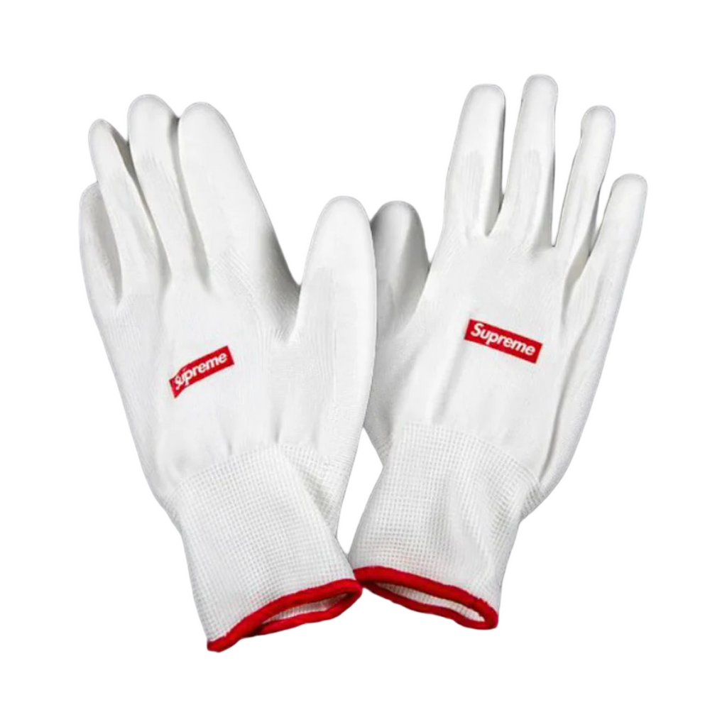 Supreme Rubberized Gloves White FW20