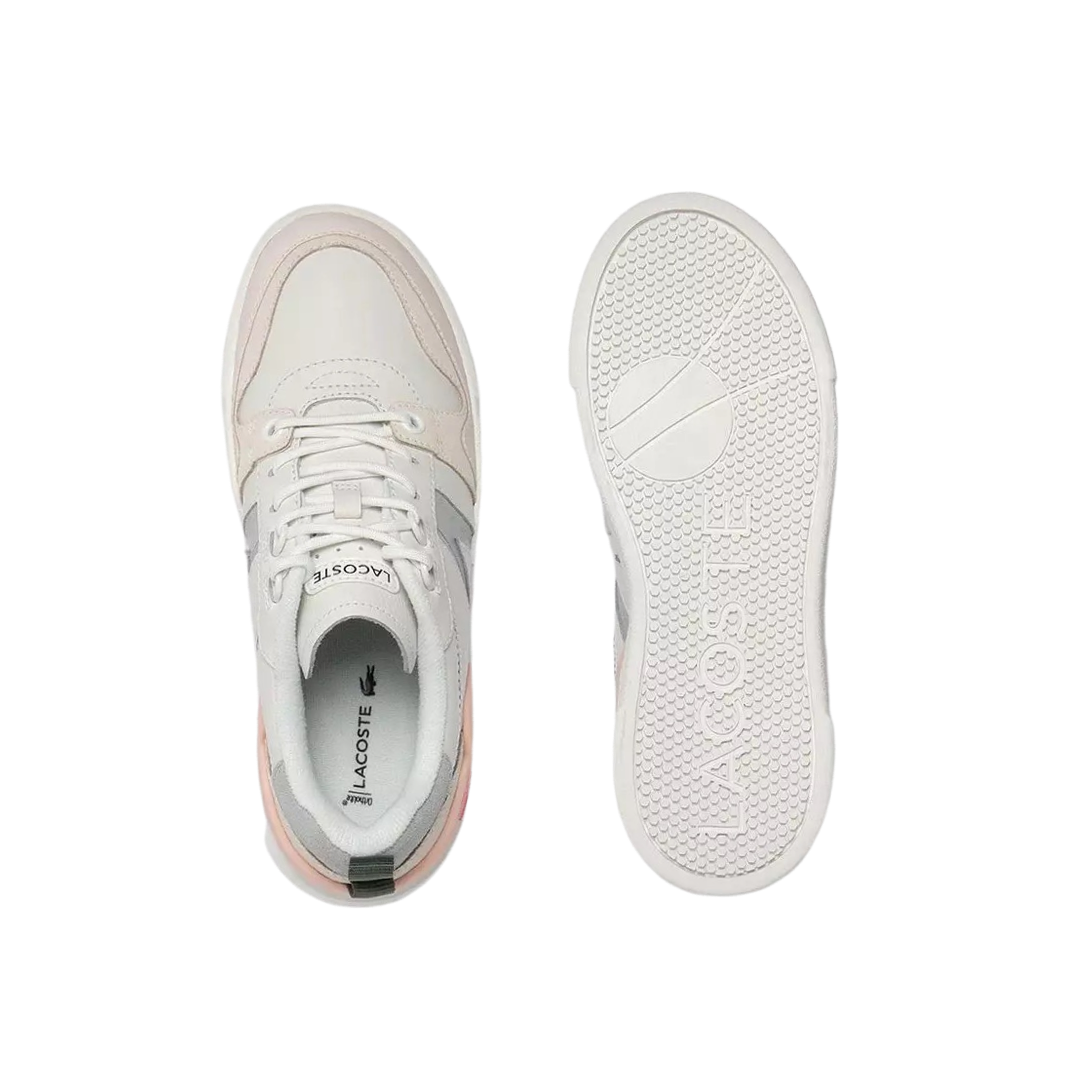 Women's Lacoste L002 White Grey Pink Sneakers