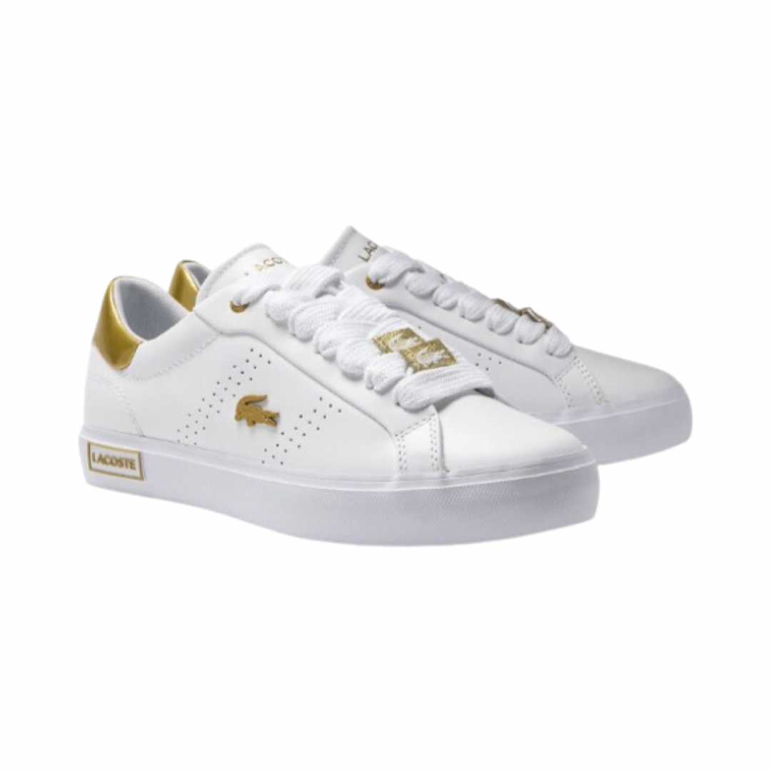 Women's Lacoste Powercourt 123 2.0 Lux White Metallic Gold