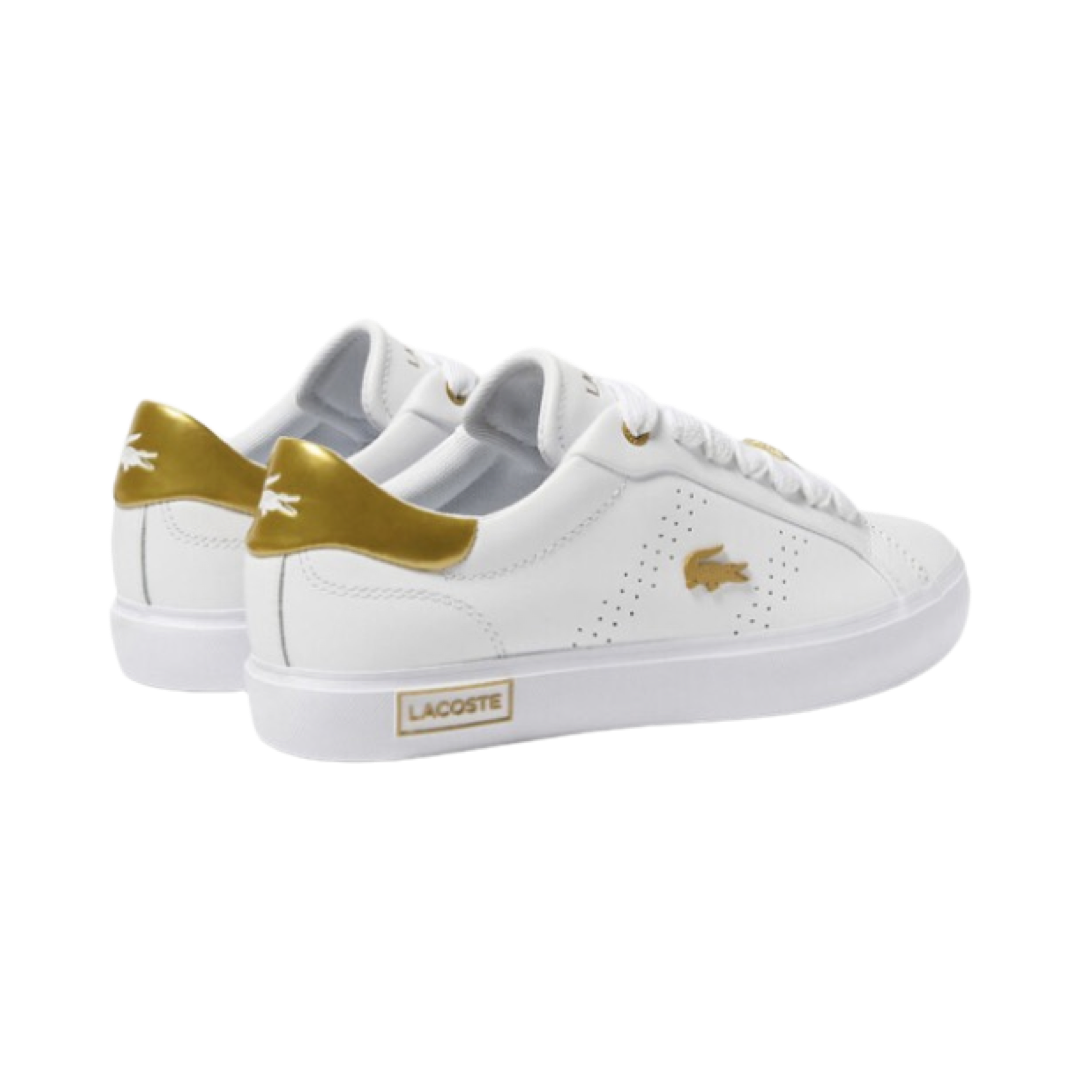 Women's Lacoste Powercourt 123 2.0 Lux White Metallic Gold