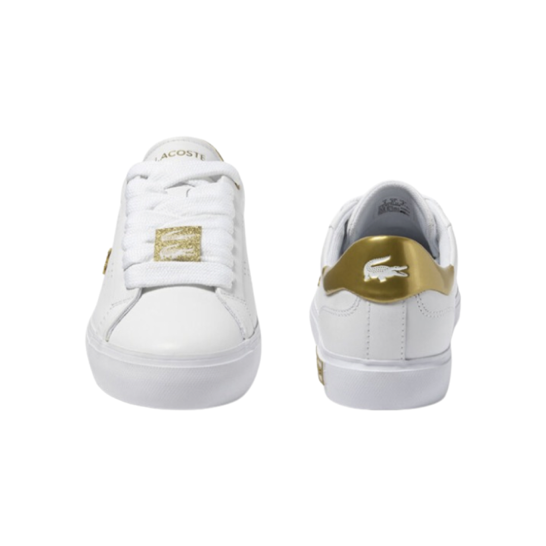 Women's Lacoste Powercourt 123 2.0 Lux White Metallic Gold