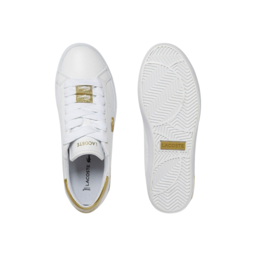 Women's Lacoste Powercourt 123 2.0 Lux White Metallic Gold