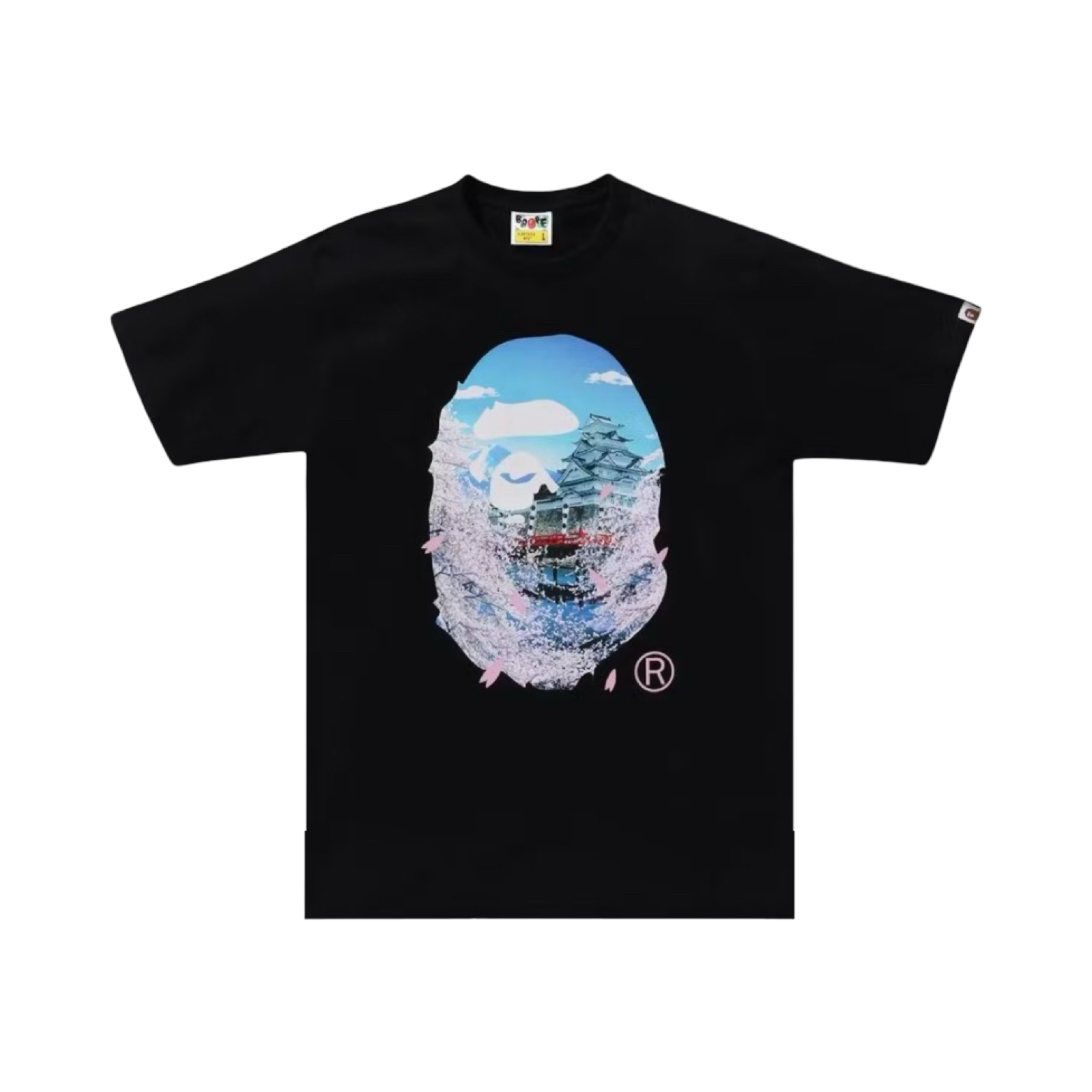 A Bathing Ape Head II Sakura Photo SS24 Tee Black