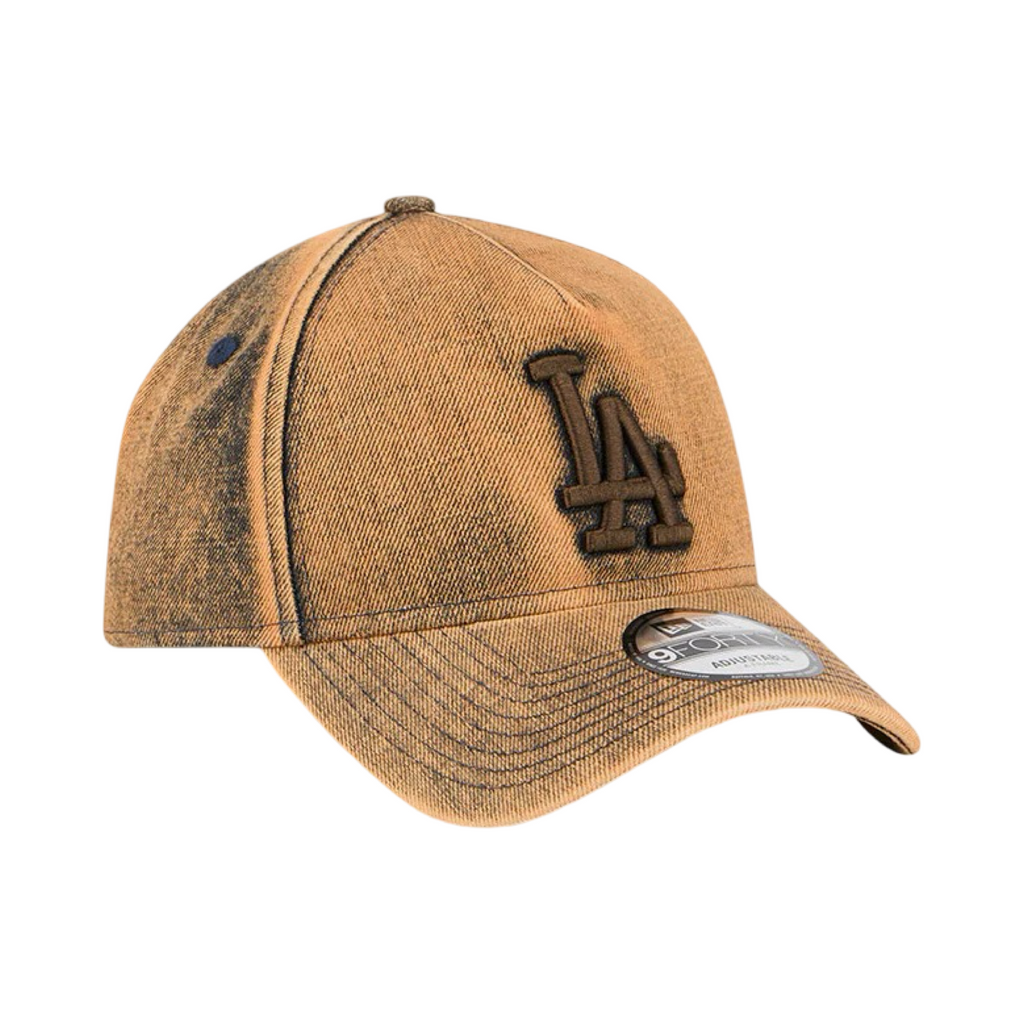 New Era 9Forty A-Frame Overwash Denim Los Angeles Bronze Gold Snapback Cap