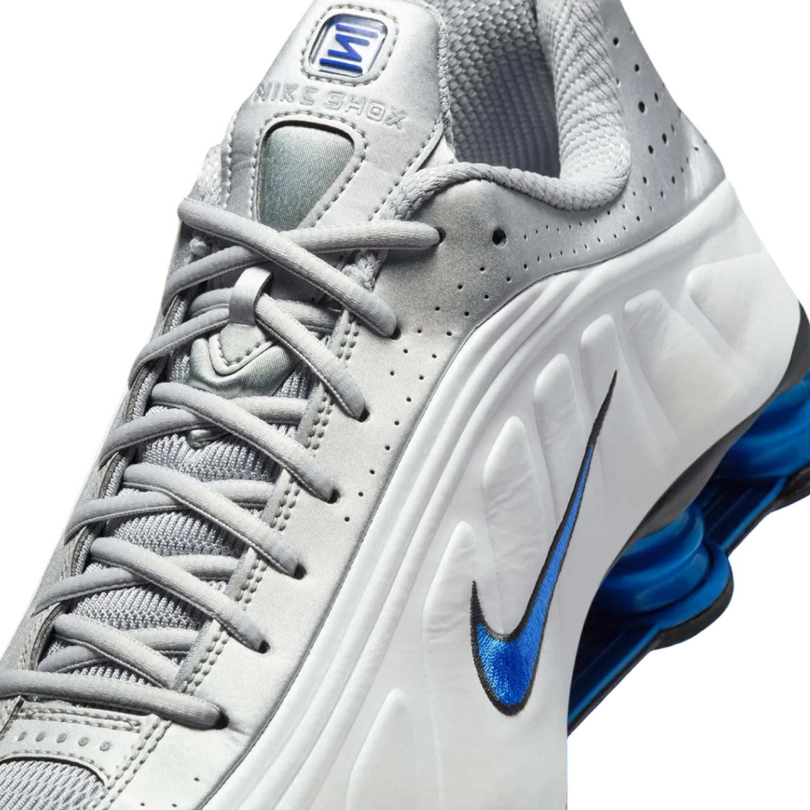 Nike Shox R4 White Metallic Silver Royal Blue