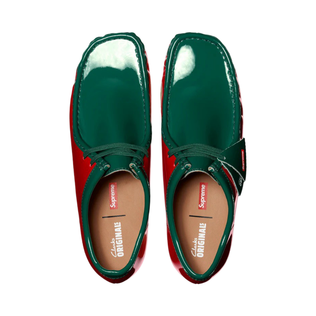 Supreme x Clarks Original Wallabee Patent Leather Red Green Multicolour