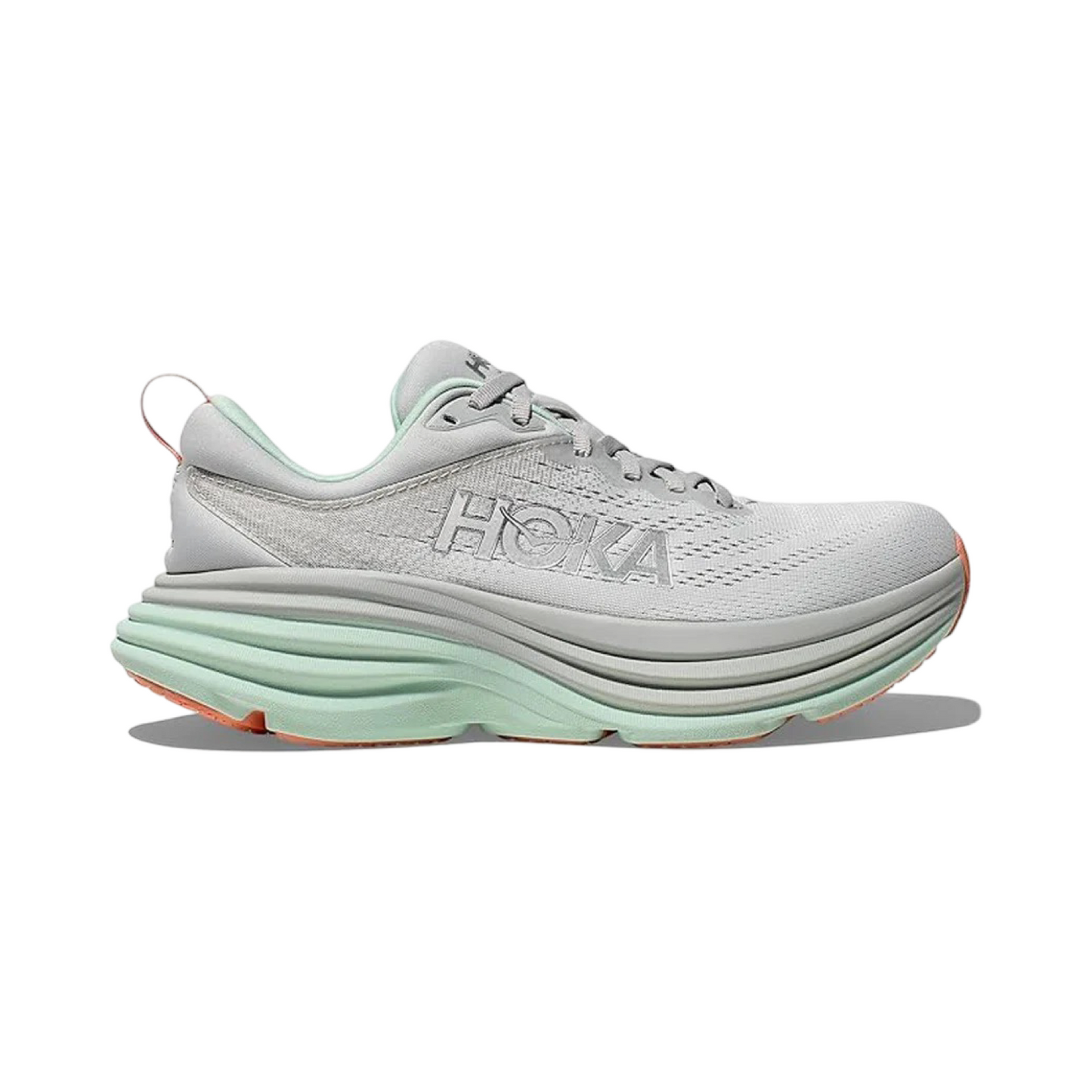 Women's Hoka Bondi 8 D Width Stardust Aqua Breeze