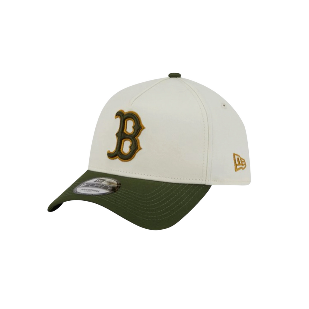 New Era 9Forty A-Frame Metallic Script Boston Red Sox White Gold Green Snapback Cap