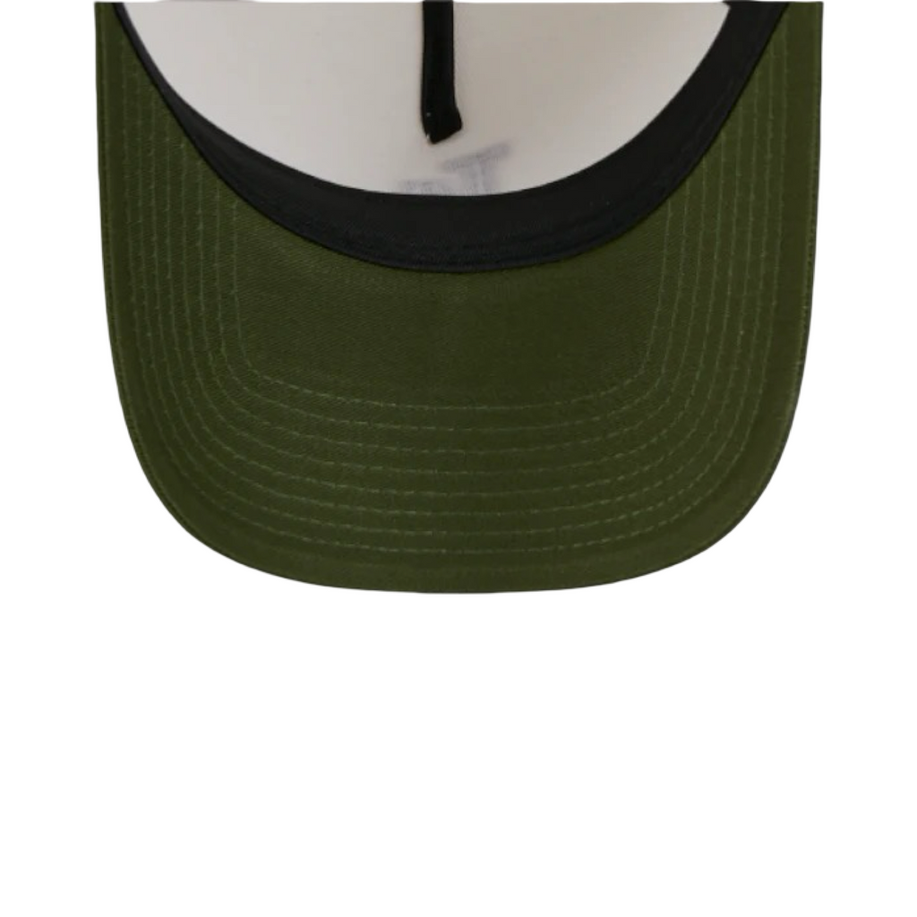 New Era 9Forty A-Frame Metallic Script Los Angeles Dodgers White Gold Green Snapback Cap