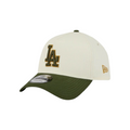 New Era 9Forty A-Frame Metallic Script Los Angeles Dodgers White Gold Green Snapback Cap