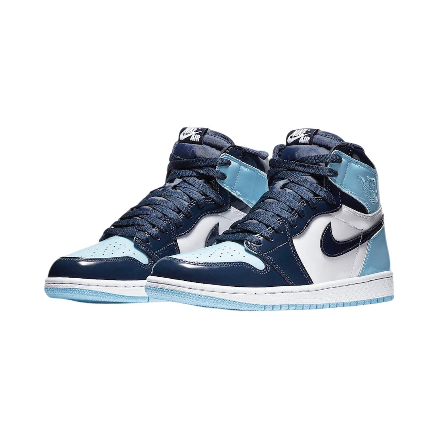 Women's Air Jordan 1 Hi OG Blue Chills UNC Patent Obsidian Blue Chill White