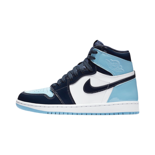 Women's Air Jordan 1 Hi OG Blue Chills UNC Patent Obsidian Blue Chill White