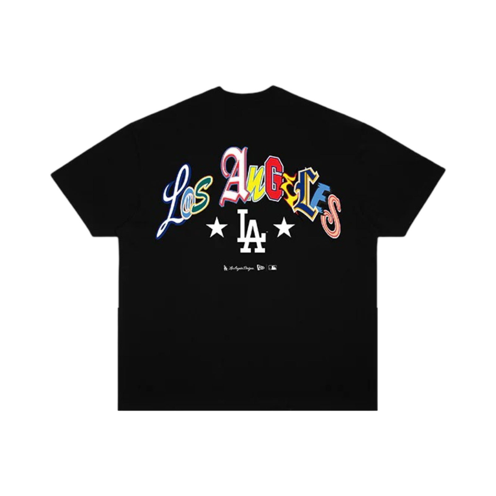 New Era Los Angeles Dodgers MLB Multi Colour Letters BlackTee