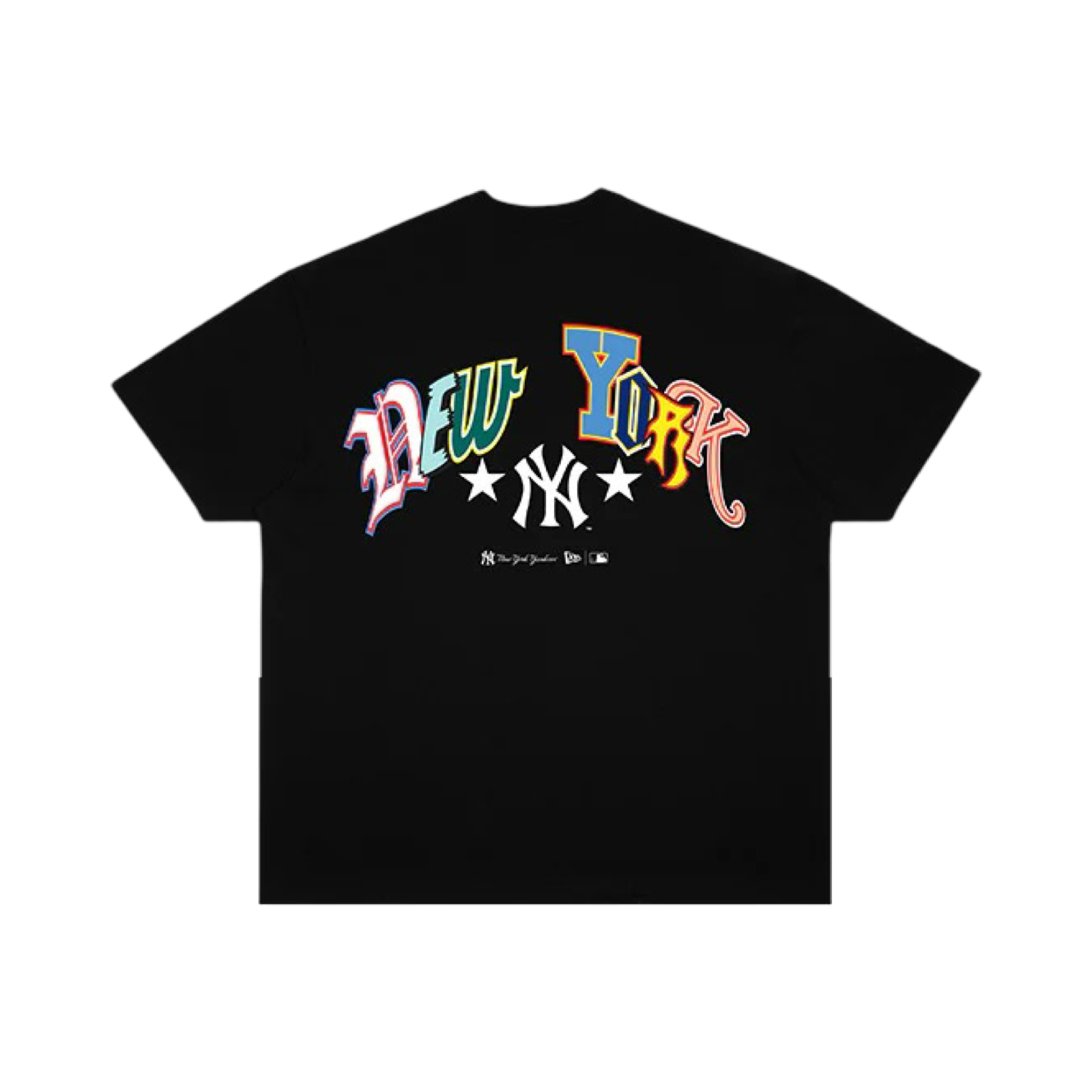 New Era New York Yankees MLB Multi Colour Letters Black Tee