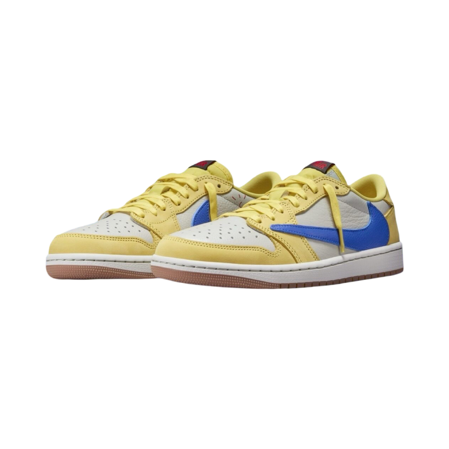 Women's Air Jordan 1 Retro Low OG SP Travis Scott Canary Racer Blue Light Silver