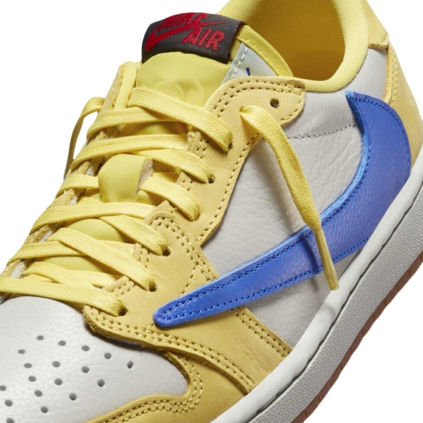 Women's Air Jordan 1 Retro Low OG SP Travis Scott Canary Racer Blue Light Silver